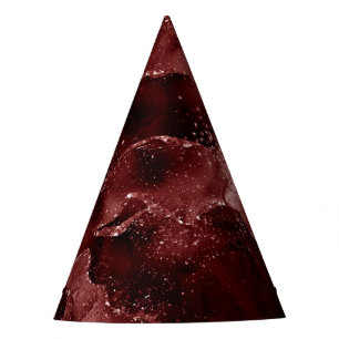 Moody Agate   Henna Blood Red Garnet Jewel Tone Party Hat