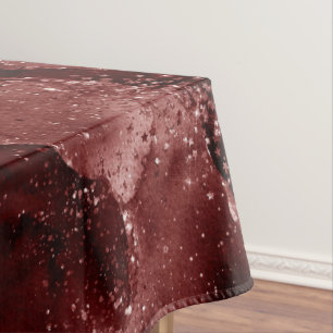 Moody Agate Henna Blood Red Garnet Jewel Tone Tablecloth