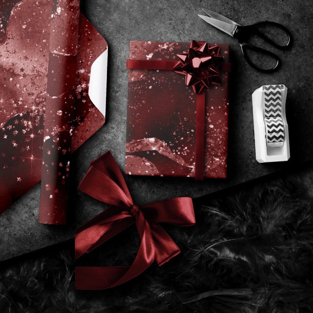 Moody Agate | Henna Blood Red Garnet Jewel Tone Wrapping Paper (Creator Uploaded)