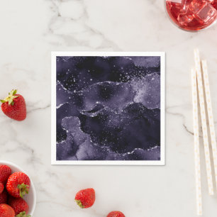 Moody Agate   Midnight Indigo Deep Purple Glam Napkin