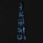 Moody Agate | Navy Denim Steel Blue Faux Glitter Tie<br><div class="desc">90s grunge inspired dark, sophisticated watercolor marbled agate stone in a deep moody jewel tone with faux metallic foil and glitter veins in a rich, dramatic featuring abstract fluid swirls and glitter veins. From the "Till Death Do Us Part" collection, this gorgeous feminine hand-painted gradient adds the perfect pop of...</div>