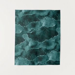 Moody Agate Teal Green Malachite Photo Booth Tapestry