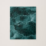Moody Agate | Teal Green Malachite Rich Jewel Tone Jigsaw Puzzle<br><div class="desc">90s grunge inspired dark, sophisticated watercolor marbled agate stone in a deep moody jewel tone with faux metallic foil and glitter veins in a rich, dramatic featuring abstract fluid swirls and glitter veins. From the "Till Death Do Us Part" collection, this gorgeous feminine hand-painted gradient adds the perfect pop of...</div>