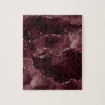 Moody Agate | Wine Bordeaux Sangria Merlot Maroon Jigsaw Puzzle<br><div class="desc">90s grunge inspired dark, sophisticated watercolor marbled agate stone in a deep moody jewel tone with faux metallic foil and glitter veins in a rich, dramatic featuring abstract fluid swirls and glitter veins. From the "Till Death Do Us Part" collection, this gorgeous feminine hand-painted gradient adds the perfect pop of...</div>
