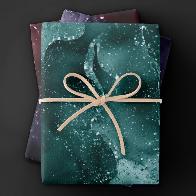 Moody Agates | Abstract Luxury Dark Jewel Tone Wrapping Paper Sheet (Creator Uploaded)