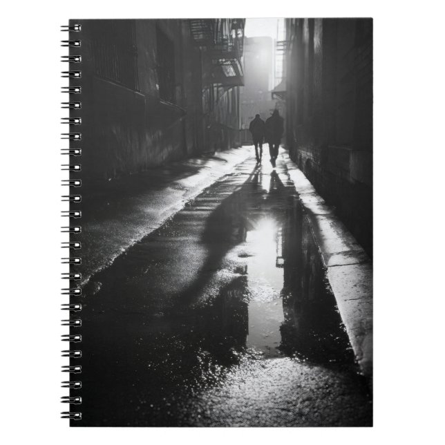 Moody Alley Shadows Reflection Notebook (Front)
