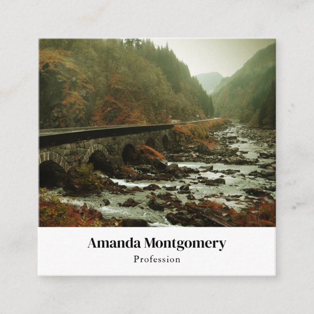 Moody and Beautiful Nature Landscape Square Business Card (Front)