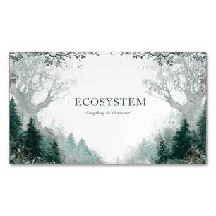 Moody and Mystical Enchanted Forest Magnetic Business Card