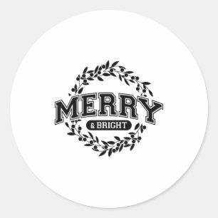 Moody And Uptight Merry And Xmas Bright Matching C Classic Round Sticker