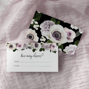 Moody Anemone and Purple Floral How Many Kisses Enclosure Card