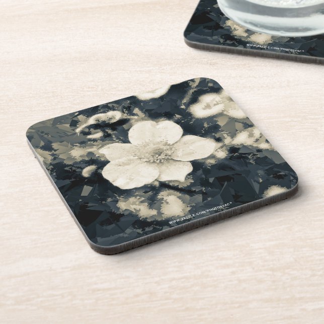 Moody Anemone Flower Botanical Art Coaster (Left Side)