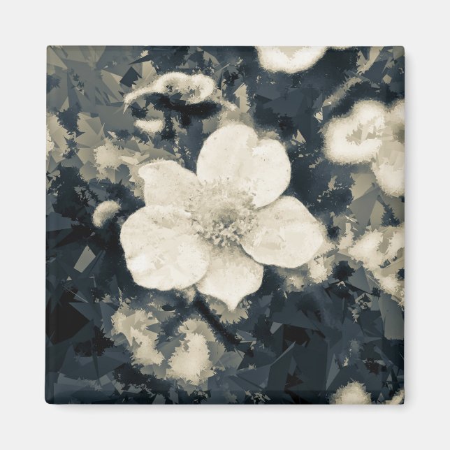 Moody Anemone Flower Botanical Art Magnet (Front)