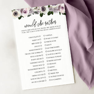 Moody Anemone Purple Floral Would She Rather Game