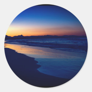 Moody atmospheric seascape Byron Bay beach at dusk Classic Round Sticker