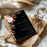 Moody Autumn Floral Elegant Wedding Menu Card<br><div class="desc">Our "Moody Autumn Wedding" collection features beautiful autumn foliage and florals in stunning earth tones on a dark background ready for an elegant wedding celebration, office supplies or stationery. Coupled with a sans serif and an elegant script font for custom accents. Check our store for more items from this collection...</div>