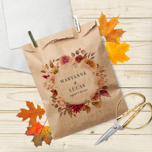 Moody Autumn Floral Thank You Favour Bags