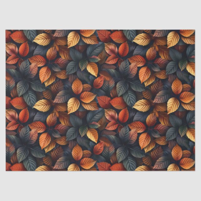 Moody Autumn Foliage Fall Leaves Decoupage Tissue Paper (Front)