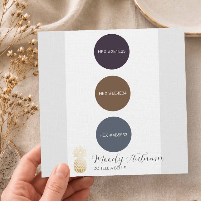 Moody Autumn Wedding Colour Palette Invitation (Moody autumn fall wedding colors)