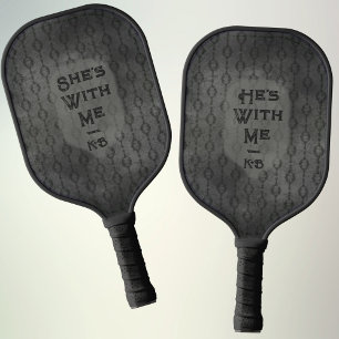 Moody Black Custom Name Anniversary Gift Couple Pickleball Paddle