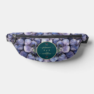 Moody Black Floral Classic Couple Names Wedding Bum Bags