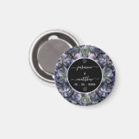 Moody Black Floral Classic Couple Names Wedding