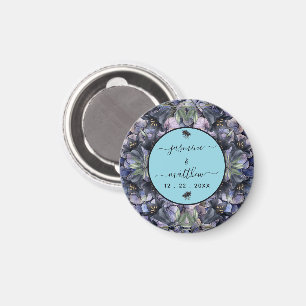 Moody Black Floral Classic Thank You Chic Wedding Magnet