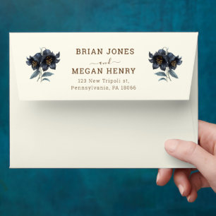 Moody Black Floral Till Death Do Us Part Wedding Envelope