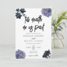 Moody Black Floral Till Death Do Us Part Wedding