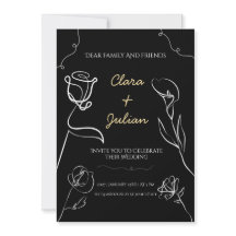 Moody Black Hand Drawn Floral Elegance Wedding
