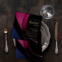 Moody Black Purple Elegant Abstract Bridal Shower