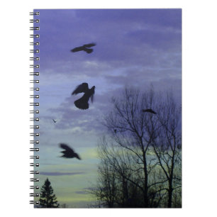 Moody Blue Crows Sky Notebook