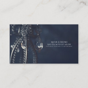 Moody Blue Crystal Elegant Chic Refer a Friend Referral Card