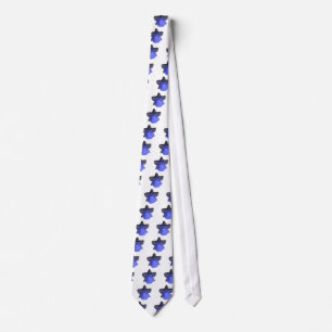 Moody Blue Dripping Daffodil Floral Tie