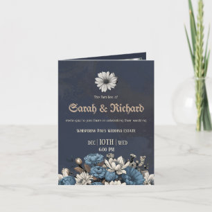 Moody Blue Folded Photo Invite
