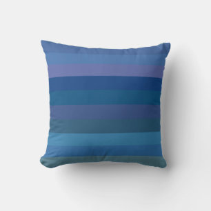 Moody Blues & Mauve Horizon Stripes Cushion