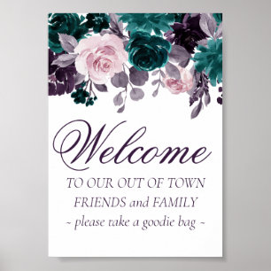 Moody Boho   Eggplant and Teal Out of Town Guests Poster