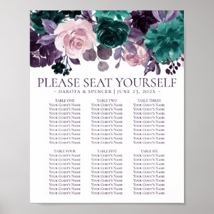 Moody Boho   Eggplant Plum Floral Seat Self Chart