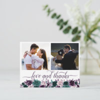 Moody Boho | Eggplant Purple 2 Photo Thank You