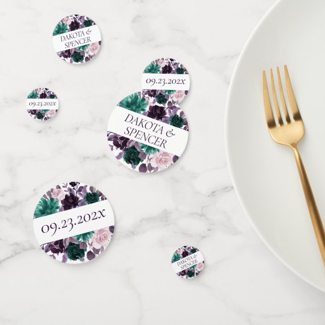 Moody Boho | Eggplant Purple and Teal Custom Confetti (Group)