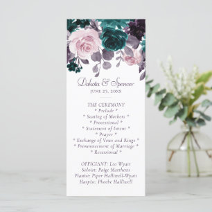 Moody Boho   Eggplant Purple Floral Wreath Bouquet Programme