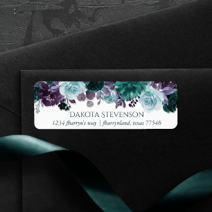 Moody Boho   Teal Turquoise Purple Rose Address
