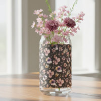 Moody Boho Watercolor Blush Wildflowers Pattern