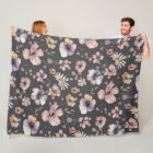 Moody Boho Watercolor Blush Wildflowers Pattern 