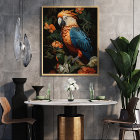 Moody Botanical Bar Cabinet Parrot Decoupage
