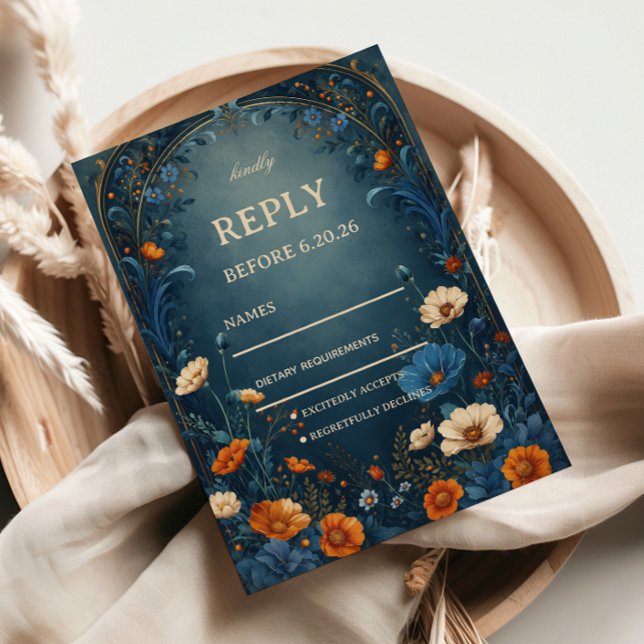 Moody Botanical Ornamental RSVP Card (Creator Uploaded)