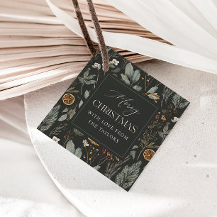 Moody Botanical Personalised Christmas Gift Tags