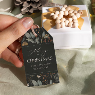 Moody Botanical Personalized Christmas Gift Tags