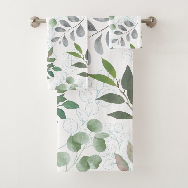 Moody Botanical Soft Green Eucalyptus Leaf Bath Towel Set (Insitu)