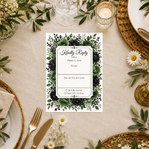 Moody Botanical Wedding RSVP Card