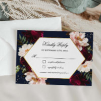 Moody Burgundy Blush Peonies Navy Floral Wedding